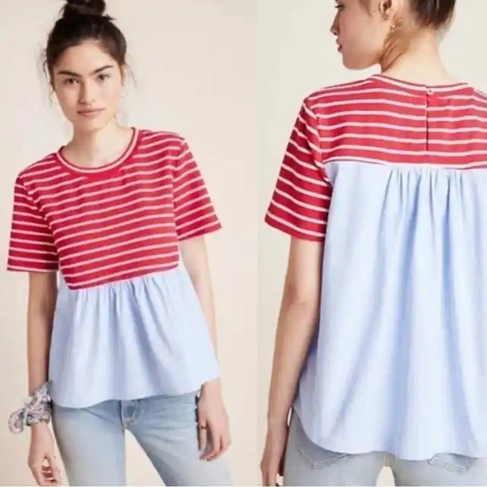 Anthropologie Nautical Stripe Top